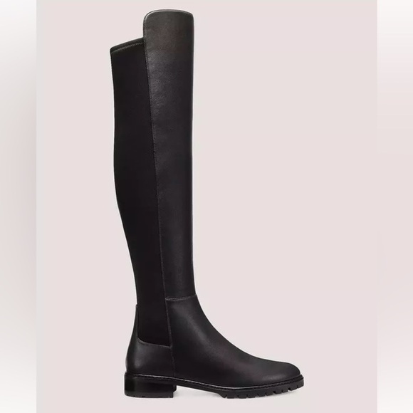 New Stuart Weitzman The City Boot Over the Knee Black Leather Sz 4 - Picture 1 of 13